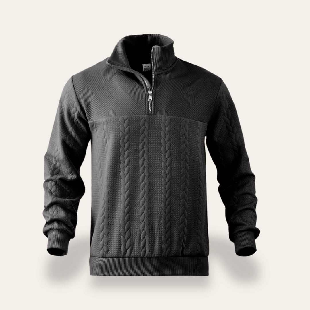 Herren Pullover Strick Zipper Stehkragen | Vestea