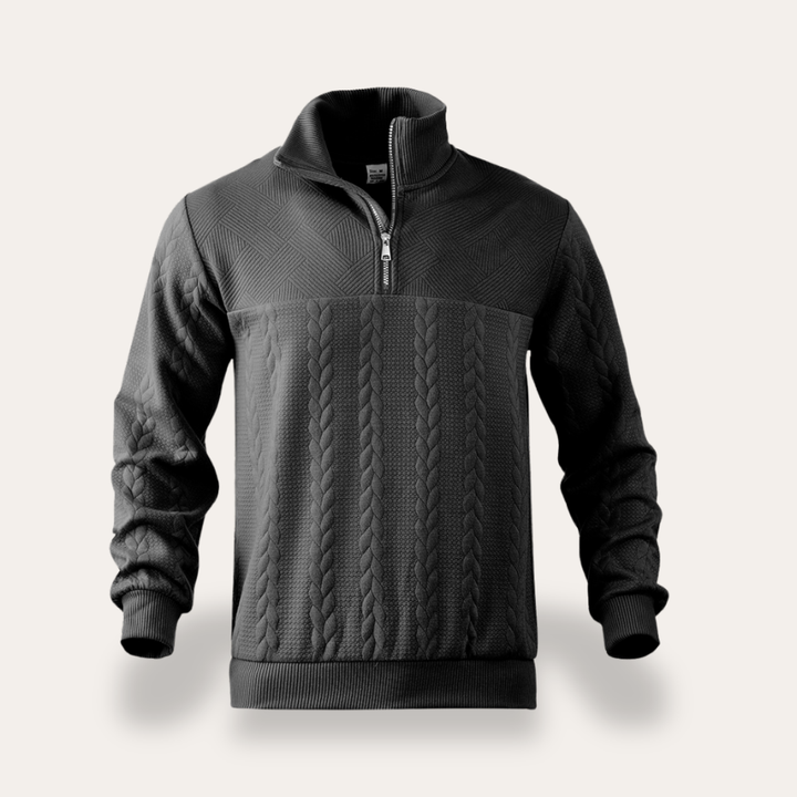 Herren Pullover Strick Zipper Stehkragen | Vestea