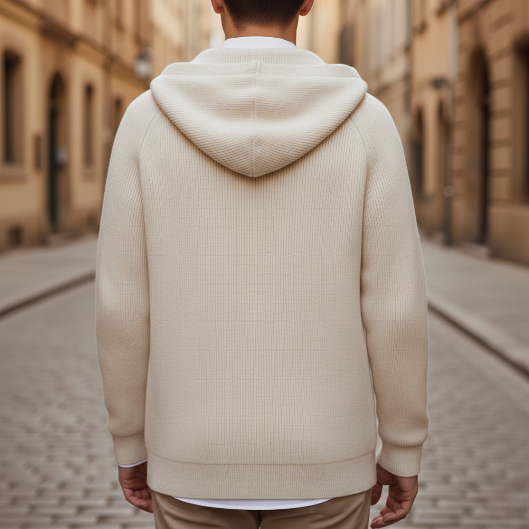 Herren Strick-Hoodie Zip Kapuzenjacke | Vestea