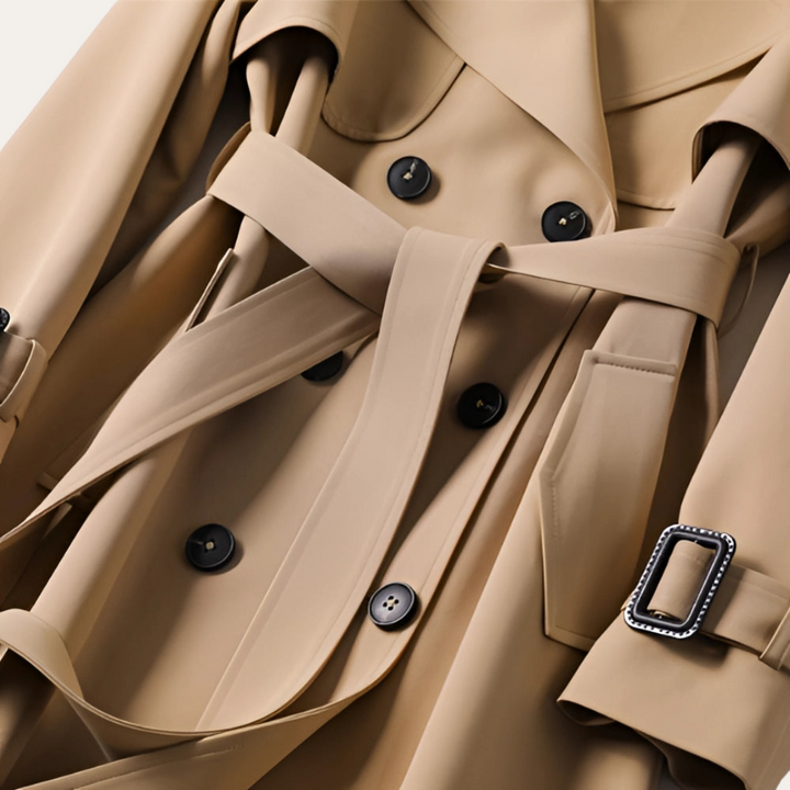 Doppelreiher Trenchcoat für Damen mit Gürtel | Vestea