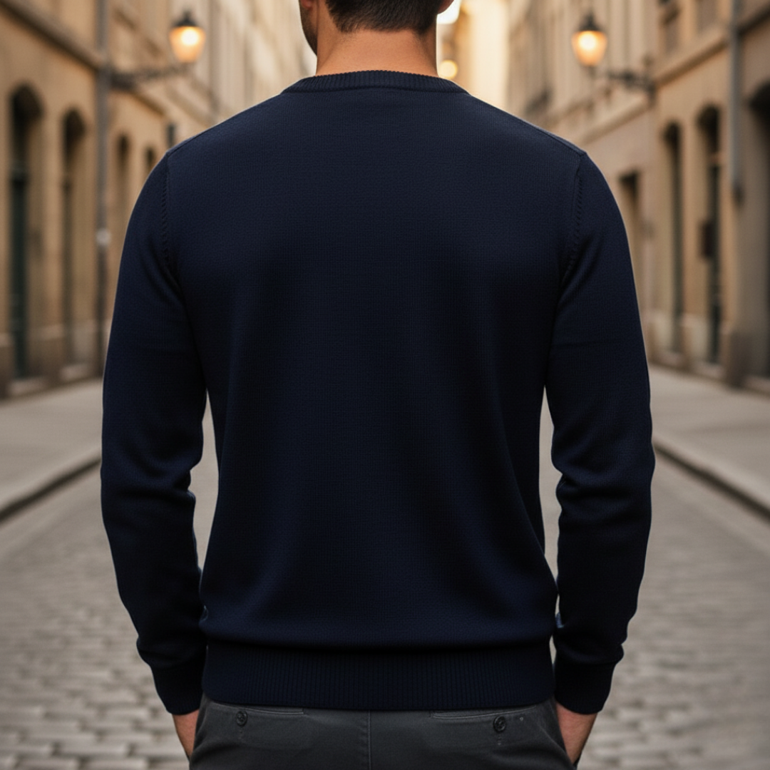 Herren Slim Fit V-Ausschnitt Pullover | Vestea