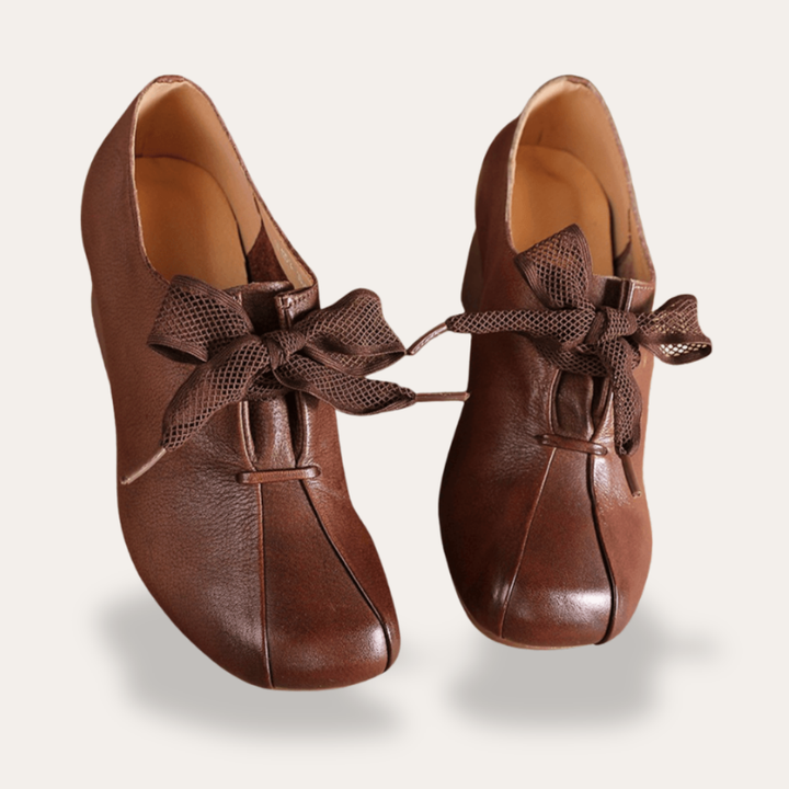 Orthopädische Pumps mit Schleife und Blockabsatz für Damen | Vestea
