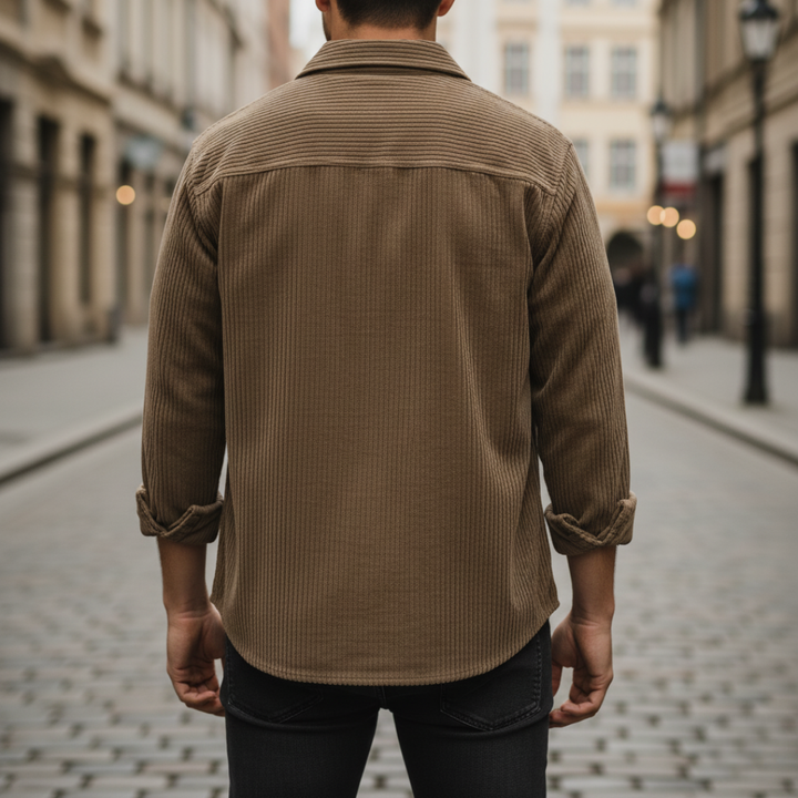 Herren Cordhemd Langarm Casual Shirt | Vestea