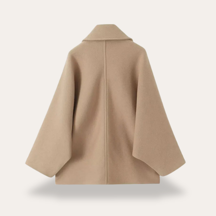 Damen Wollmantel Oversize Knöpfe Taschen aus Wolle | Vestea