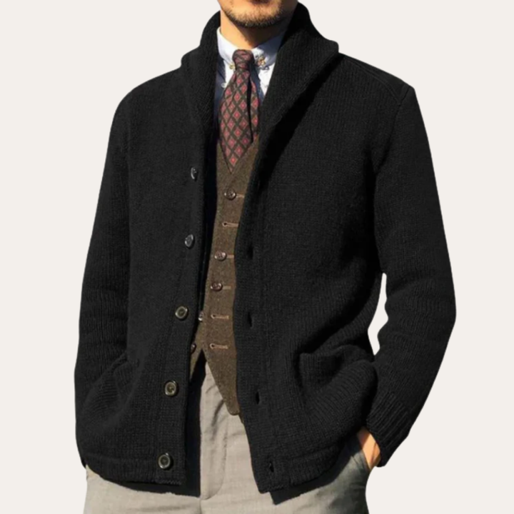 Herren Strickjacke Button-Cardigan Wollmix | Vestea