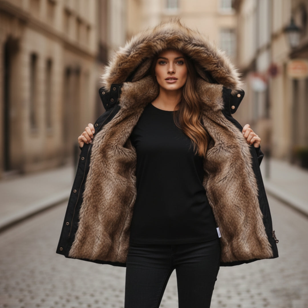 Damen Winterjacke mit Kapuze und Wattierung | Vestea