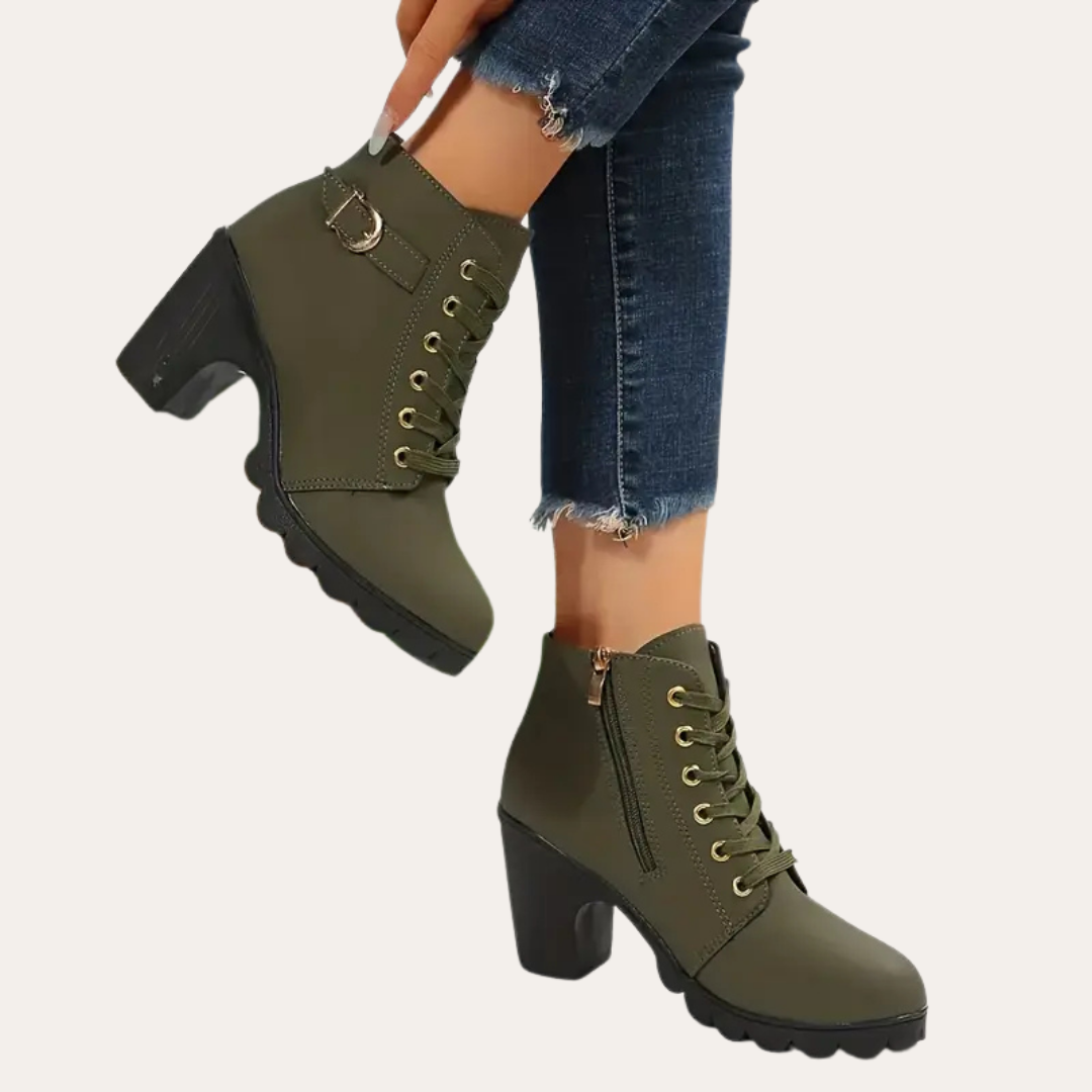 Damen Stiefeletten Schnürung Absatz Orthopädisch | Vestea