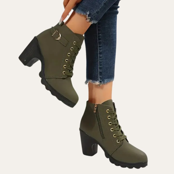 Damen Stiefeletten Schnürung Absatz Orthopädisch | Vestea