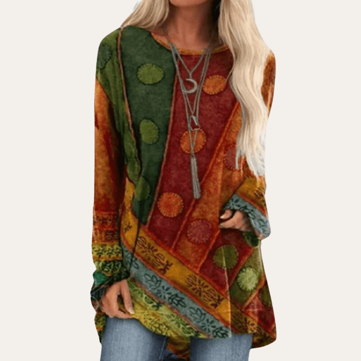 Damen Tunika aus Baumwolle mit Boho-Muster | Vestea