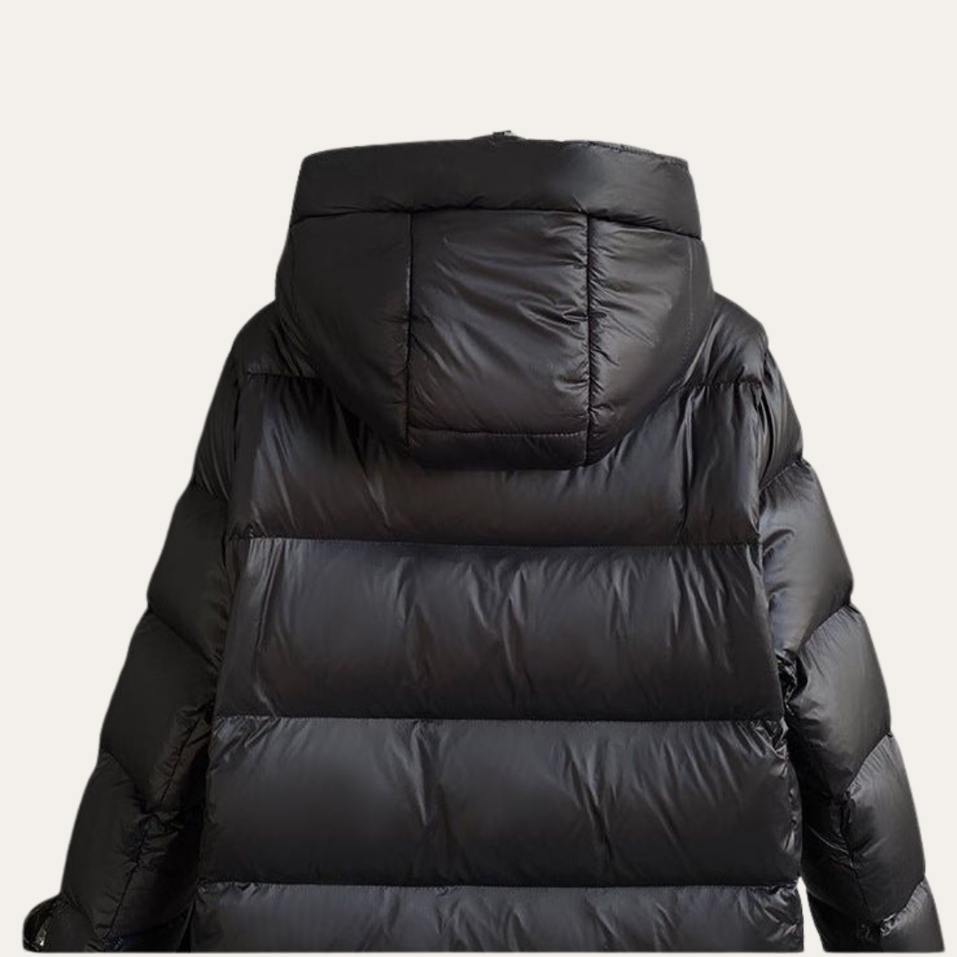 Damen Steppmantel Kapuze Wintermantel Lang Wattiert Warm Outdoor | Vestea