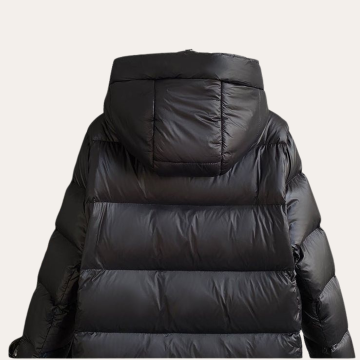 Damen Steppmantel Kapuze Wintermantel Lang Wattiert Warm Outdoor | Vestea
