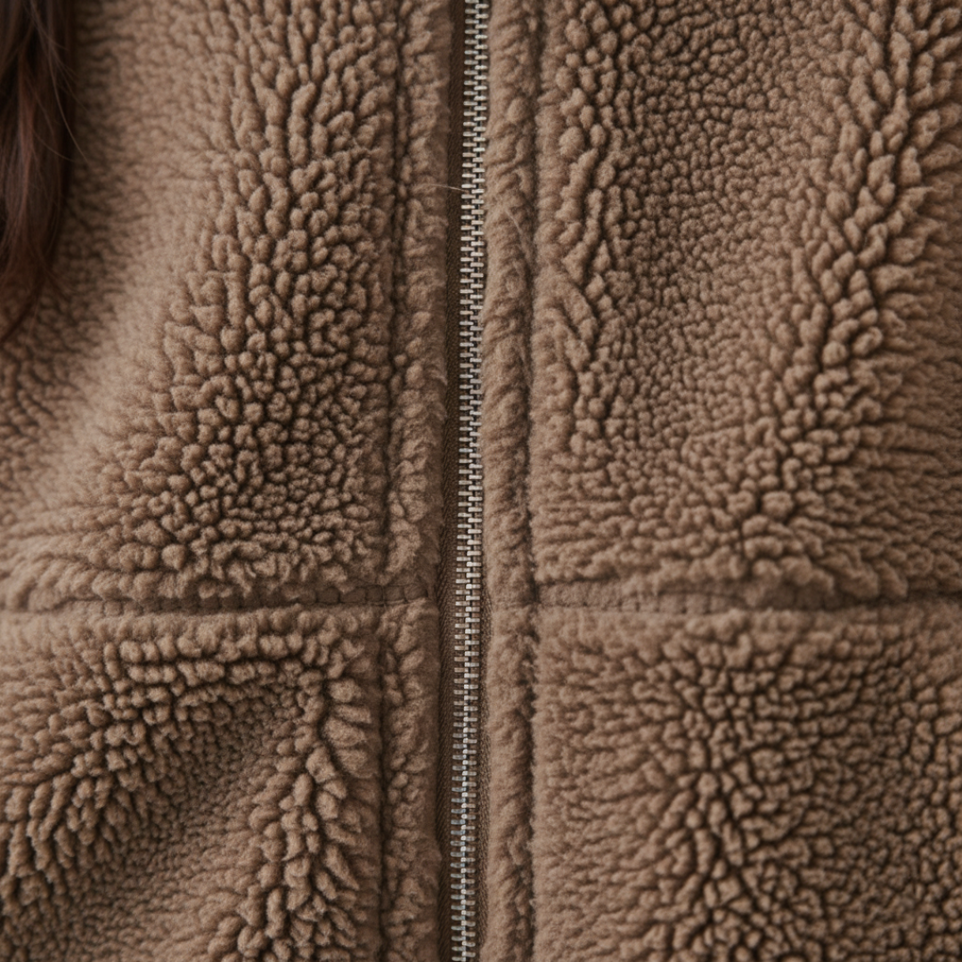 Winter Teddy Fleece Oversize Jacket for Women with Zipper | Vestea