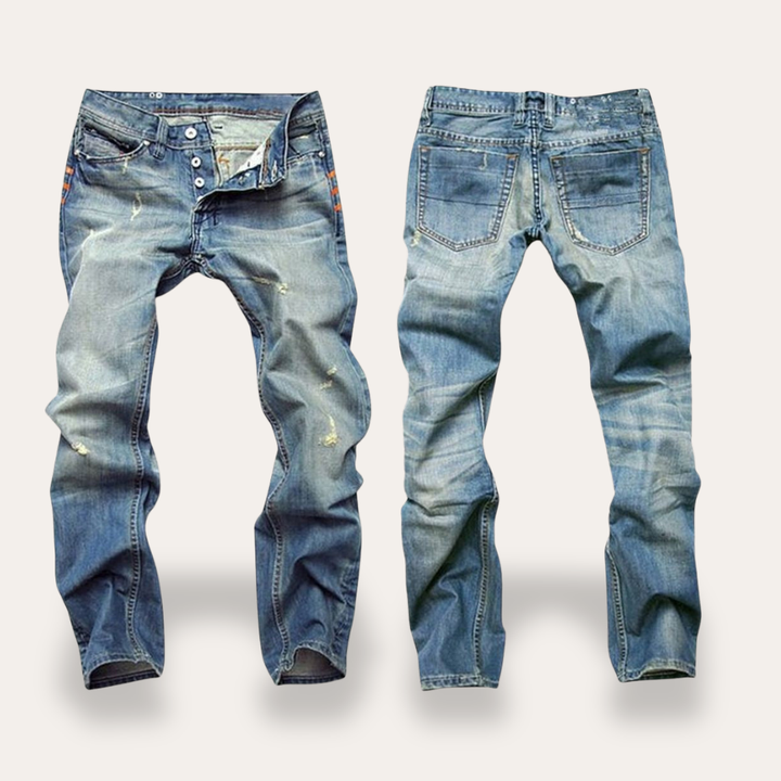 Jeanshose Herren Slim Fit Denim Used Look Baumwolle | Vestea