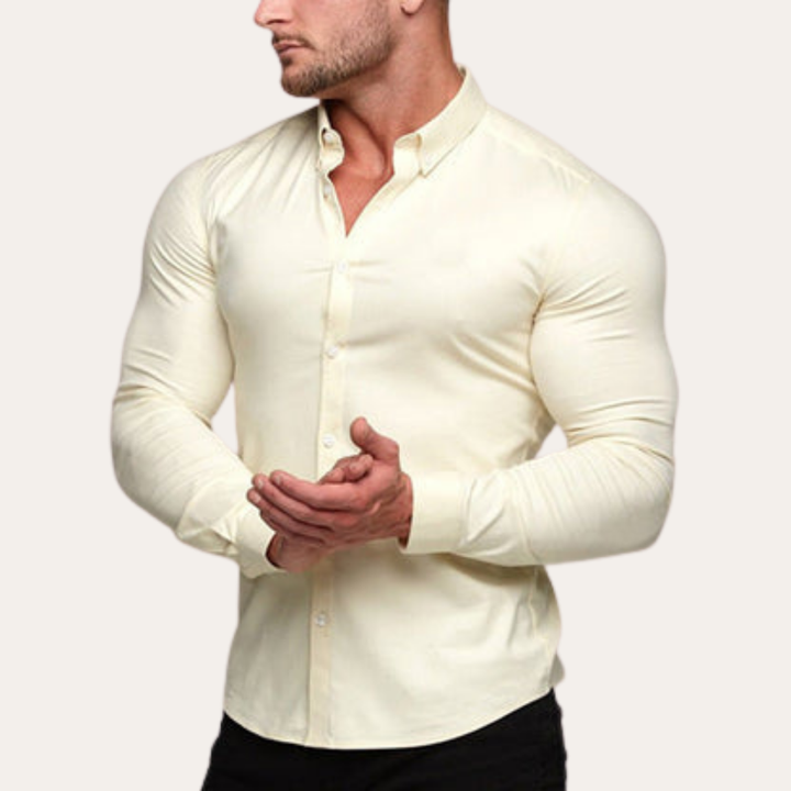Herren Slim Fit Hemd Langarm Stretch Business | Vestea