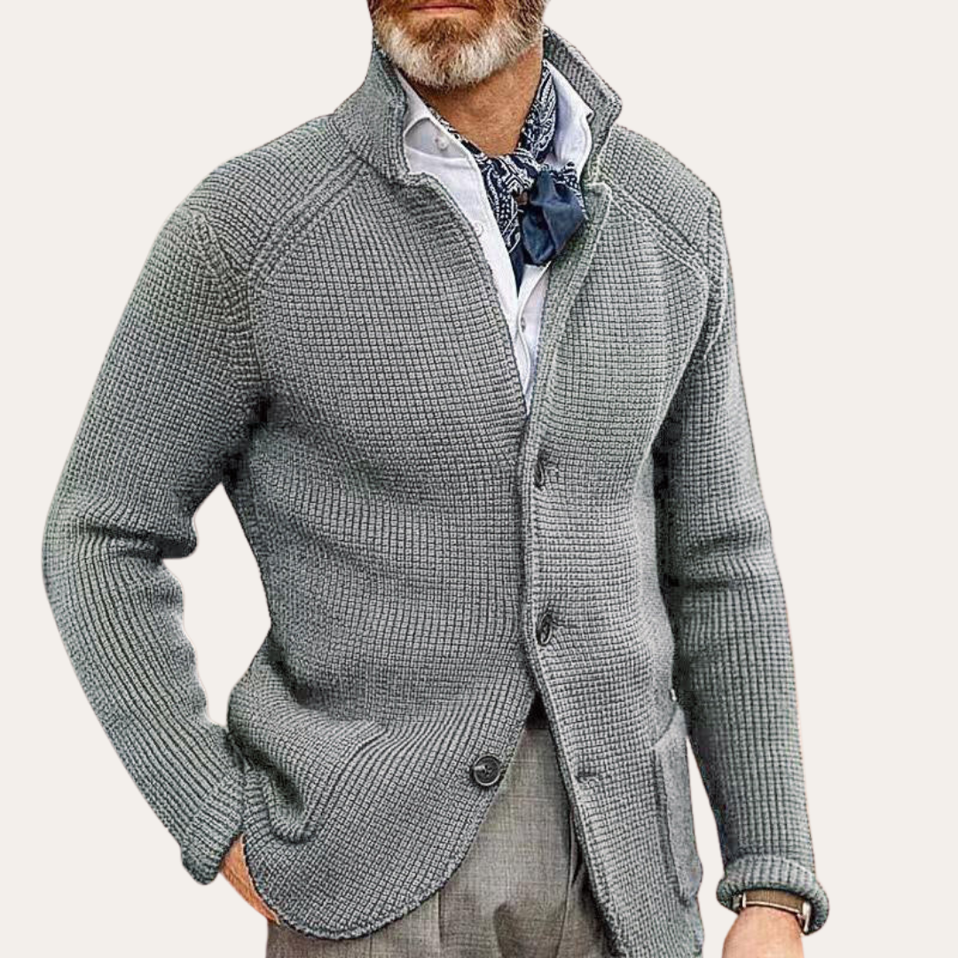 Herren Strickjacke Wolle Langarm Cardigan Knopfleiste | Vestea