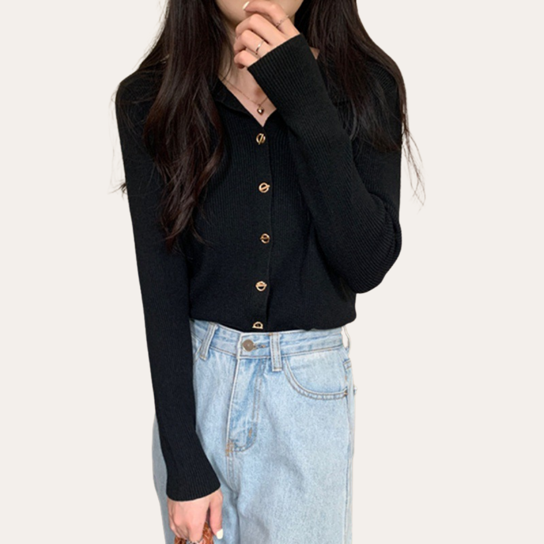 Damen Strick Cardigan mit Knöpfen | Vestea