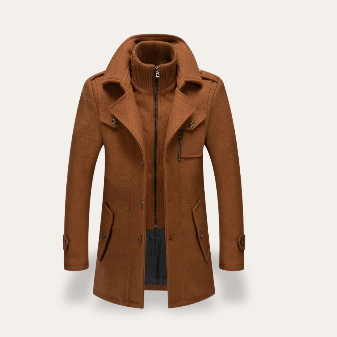 Herren Wollmantel mit Innenjacke Slim Fit | Vestea