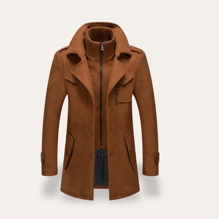 Herren Wollmantel mit Innenjacke Slim Fit | Vestea