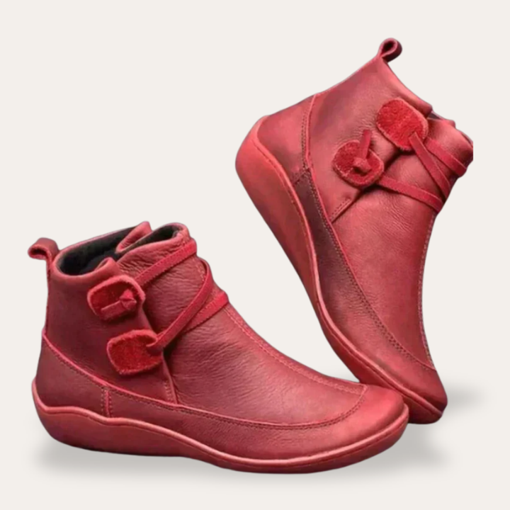Orthopädische Damen Leder Stiefeletten Freizeit Schuhe | Vestea