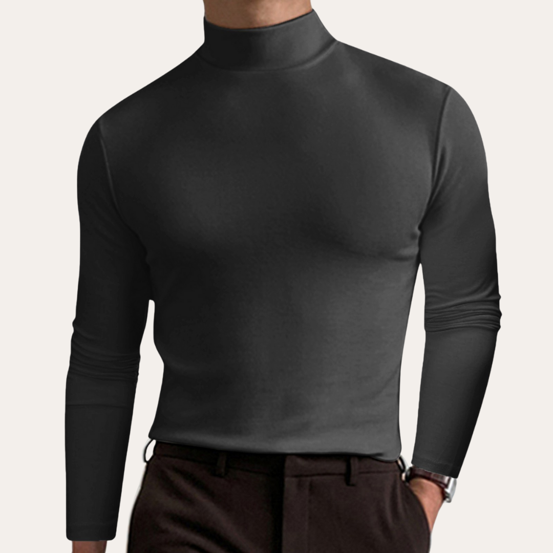 Herren Rollkragenpullover Langarm Slim Fit | Vestea