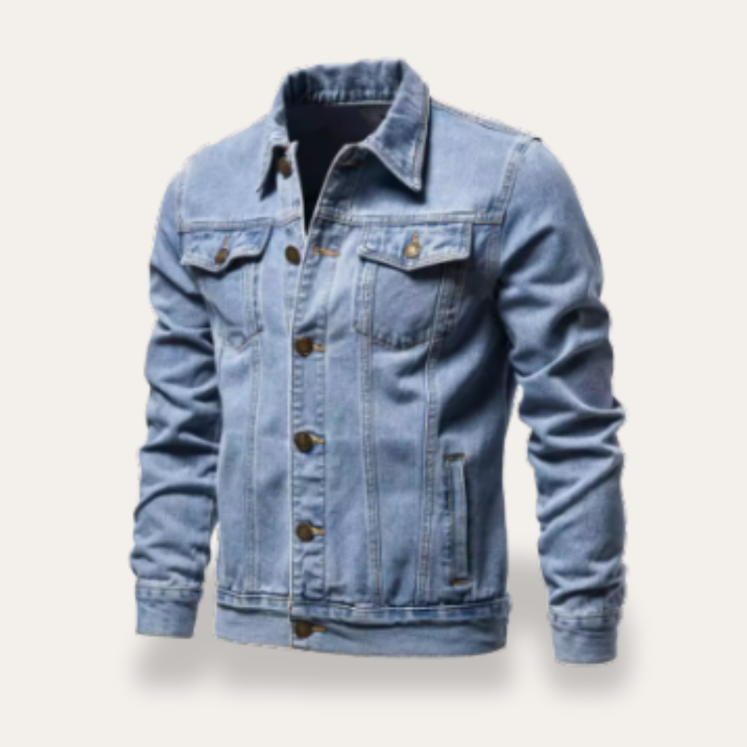Herren Jeansjacke Denim Freizeitjacke Knöpfe | Vestea