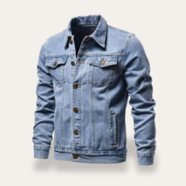 Herren Jeansjacke Denim Freizeitjacke Knöpfe | Vestea
