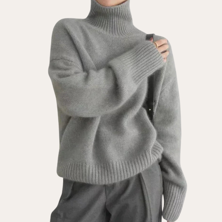 Damen Rollkragenpullover Strick Oversized Locker | Vestea