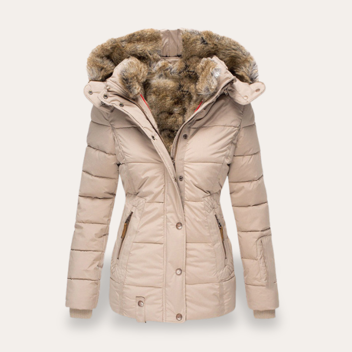 Damen Winterjacke mit Kapuze und Kunstfellbesatz | Vestea