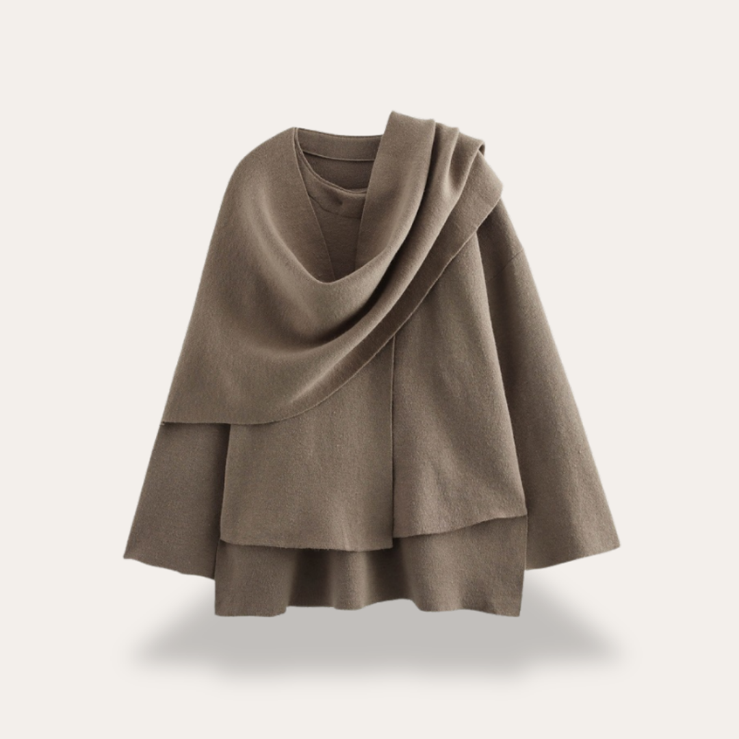 Damen Poncho Mantel Strickjacke Winterbekleidung | Vestea