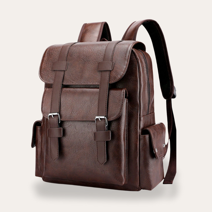 Herren Rucksack aus Lederimitat mit verstellbaren Riemen | Vestea