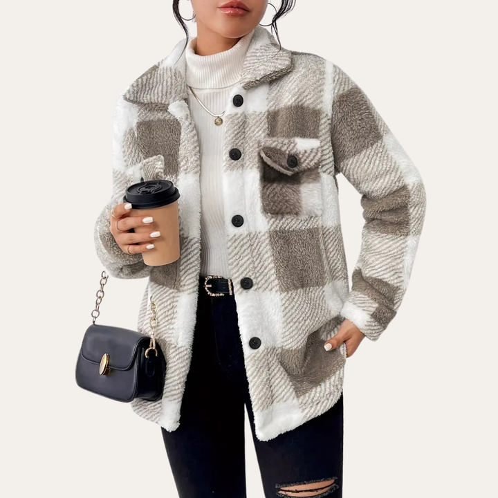 Gemusterte Flanelljacke für Damen | Vestea