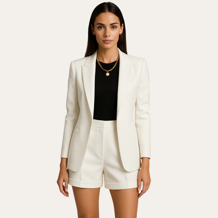 Damen Blazer und Shorts-Set aus leichter Baumwolle | Vestea