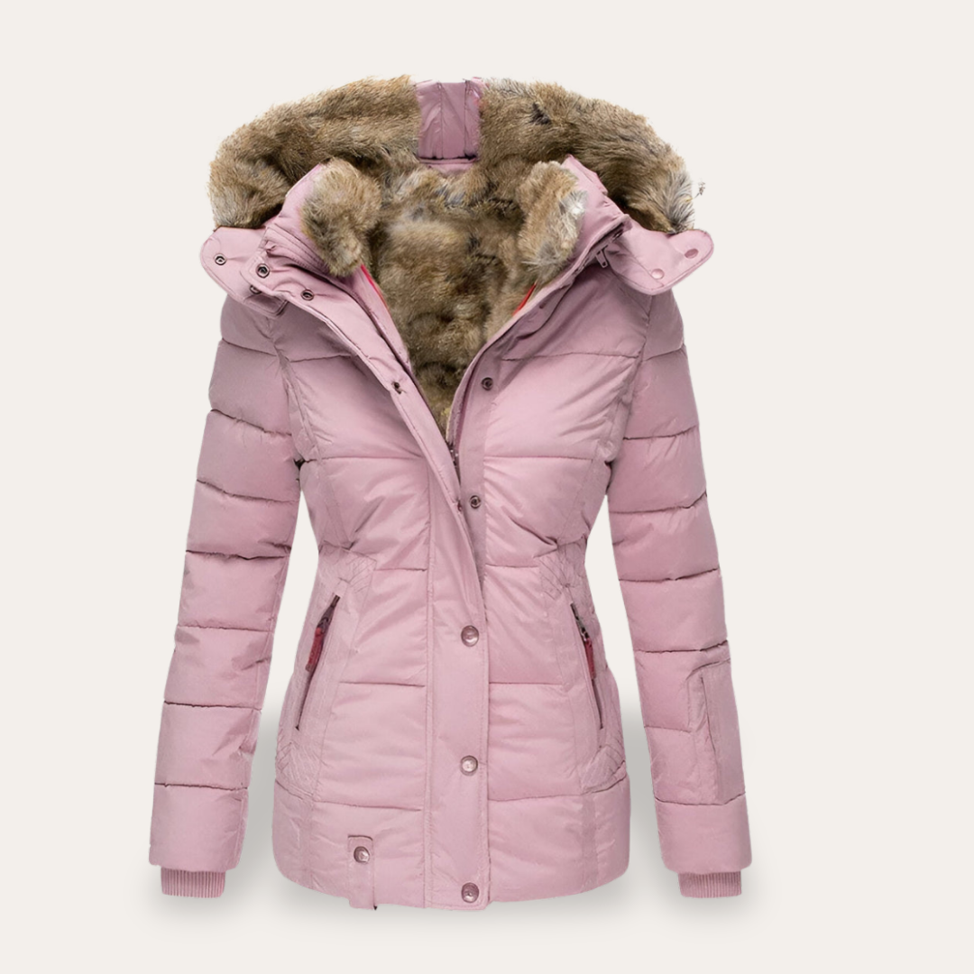 Damen Winterjacke Daunenjacke Warme Steppjacke Pelzkapuze | Vestea