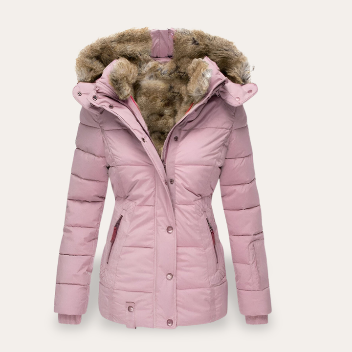 Damen Winterjacke Daunenjacke Warme Steppjacke Pelzkapuze | Vestea