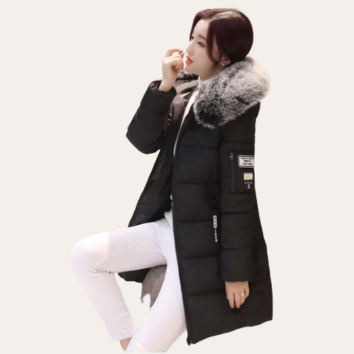 Damen Winterjacke Kunstpelz Kapuze Parka Lang | Vestea