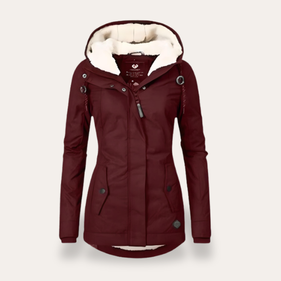 Damen Winterjacke Fleece Kapuze Wasserdicht Outdoorjacke | Vestea