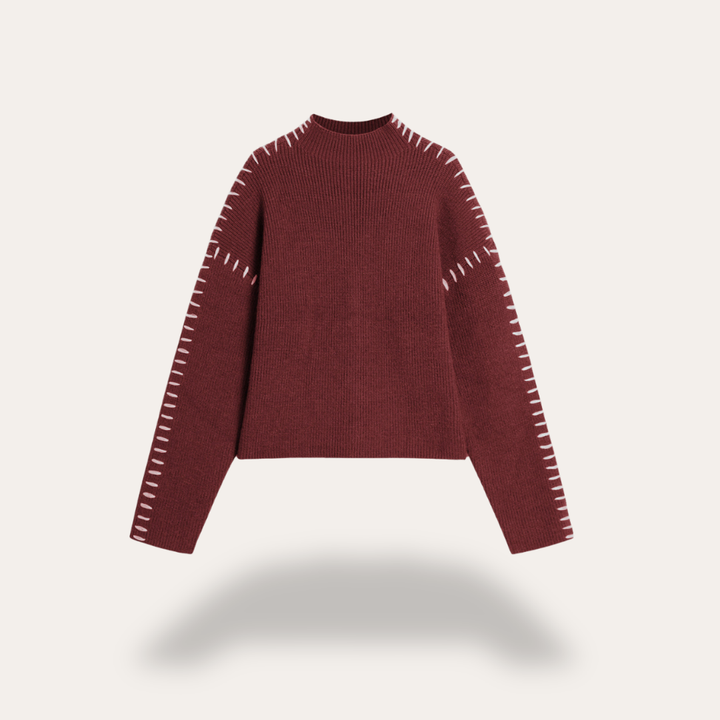 Damen Strickpullover Rundhals Langarm Locker | Vestea