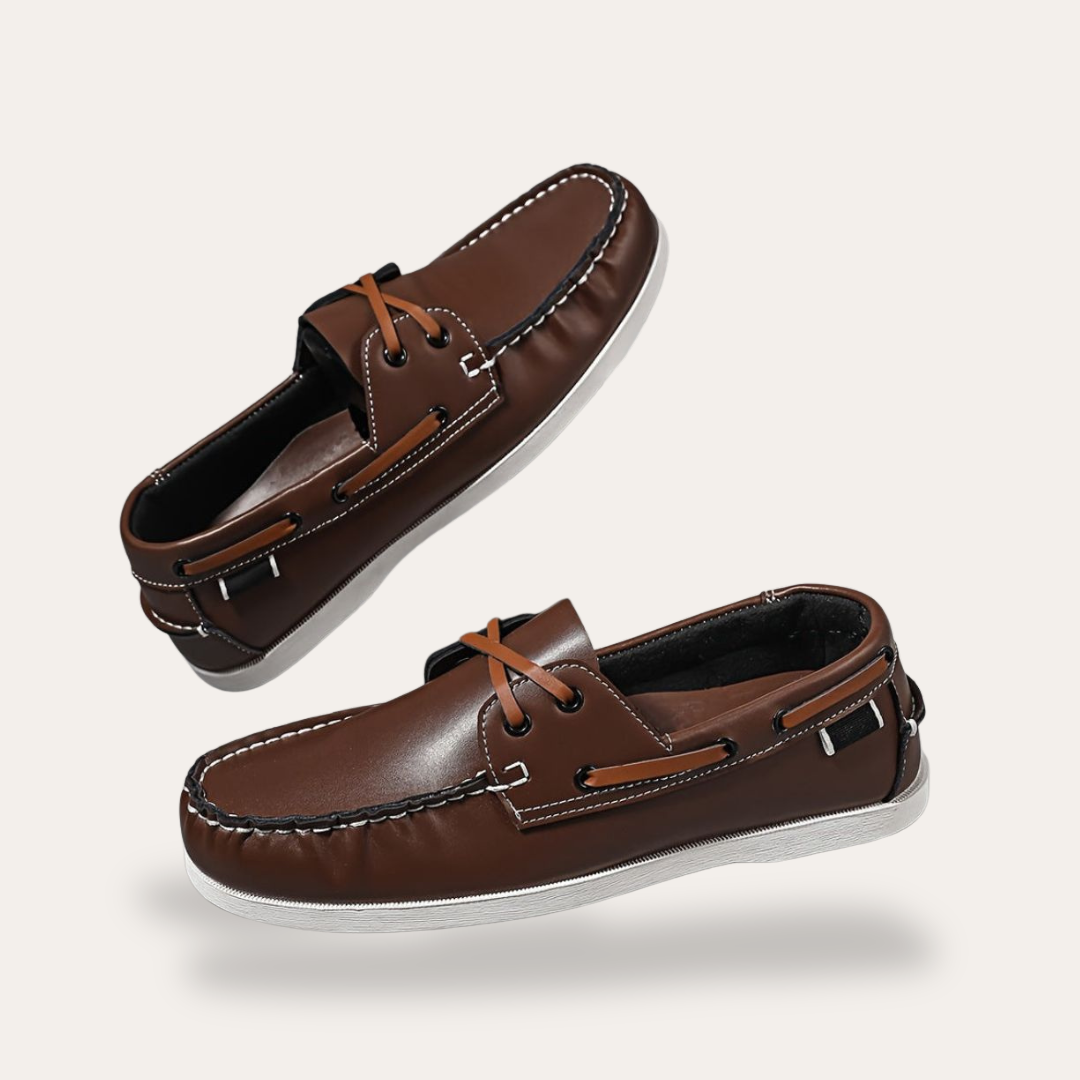 Herren Orthopädische Mokassins Leder Segelschuhe | Vestea