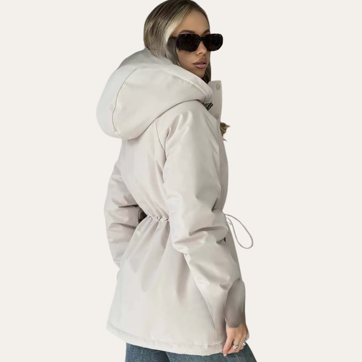 Damen Parka mit Tunnelzug, Stehkragen und Taschen | Vestea