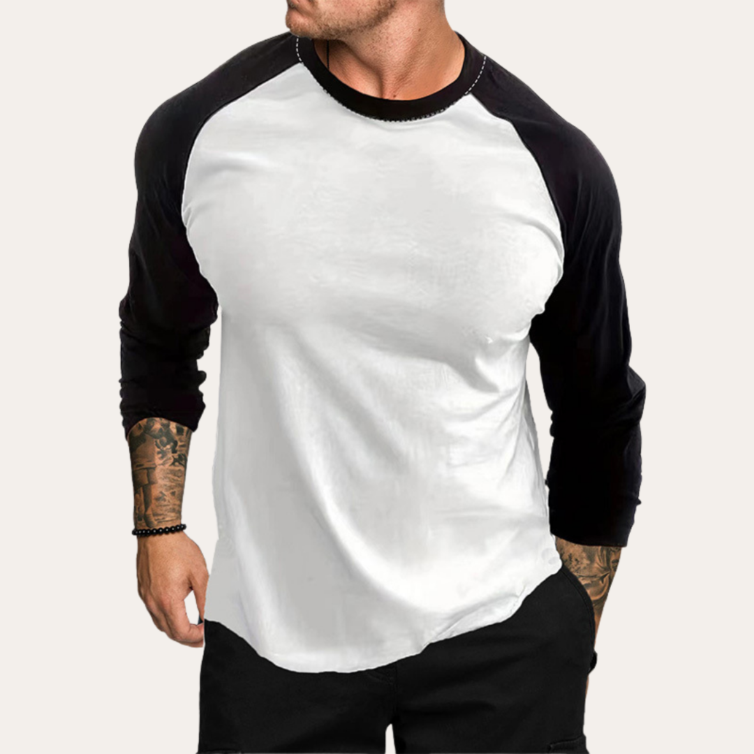 Herren Langarm Raglan T-Shirt Sport Freizeit | Vestea