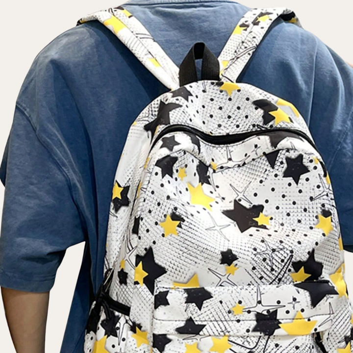Damen Backpack Sterne Muster Wasserdicht Schulranzen Freizeit Bag | Vestea