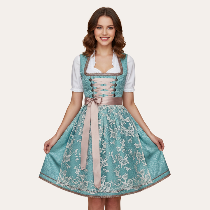Damen Dirndl Kleid Trachtenkleid Festlich Midi | Vestea