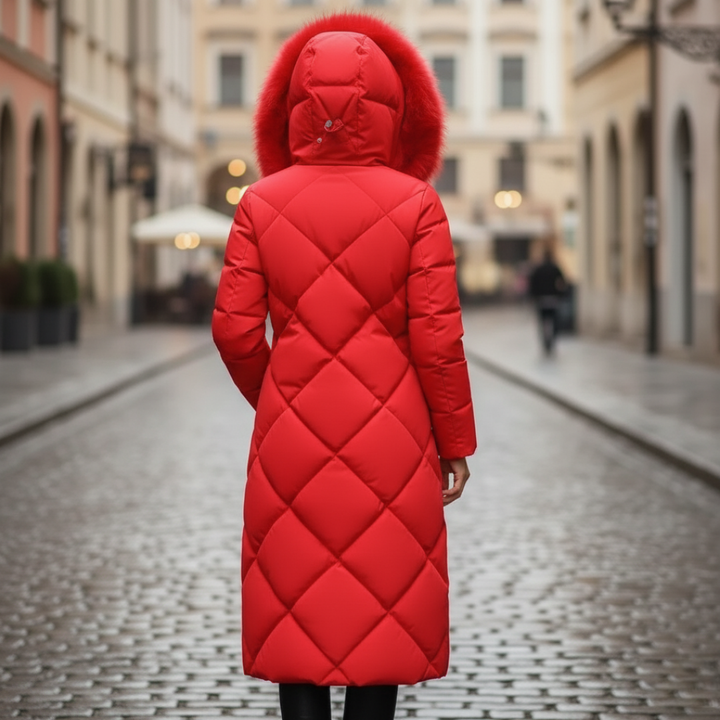 Damen Winter Steppmantel Kapuze Lang | Vestea