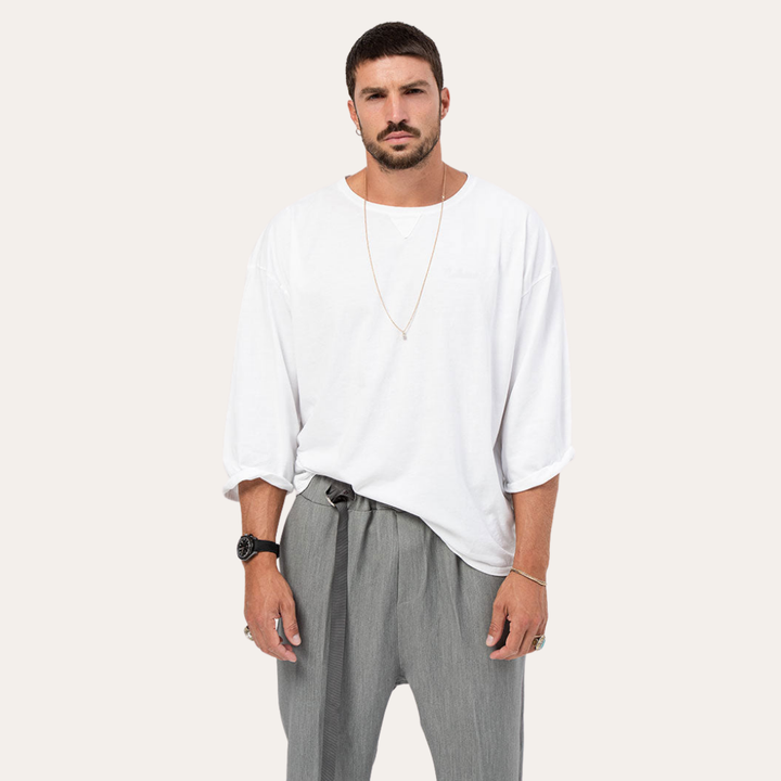 Herren Oversize Baumwoll Longsleeve Basic | Vestea