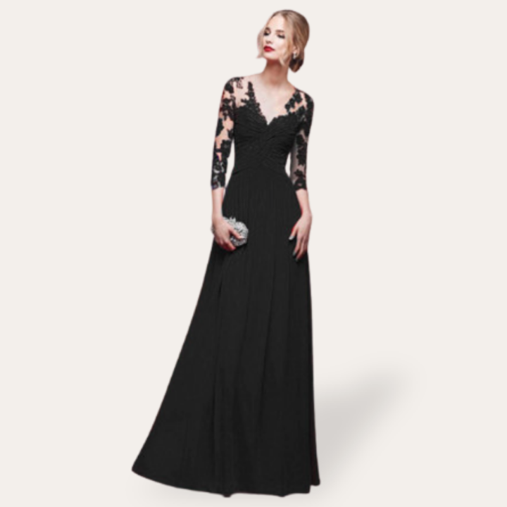 Damen Abendkleid Lang Spitze Elegant Chiffon Festlich | Vestea