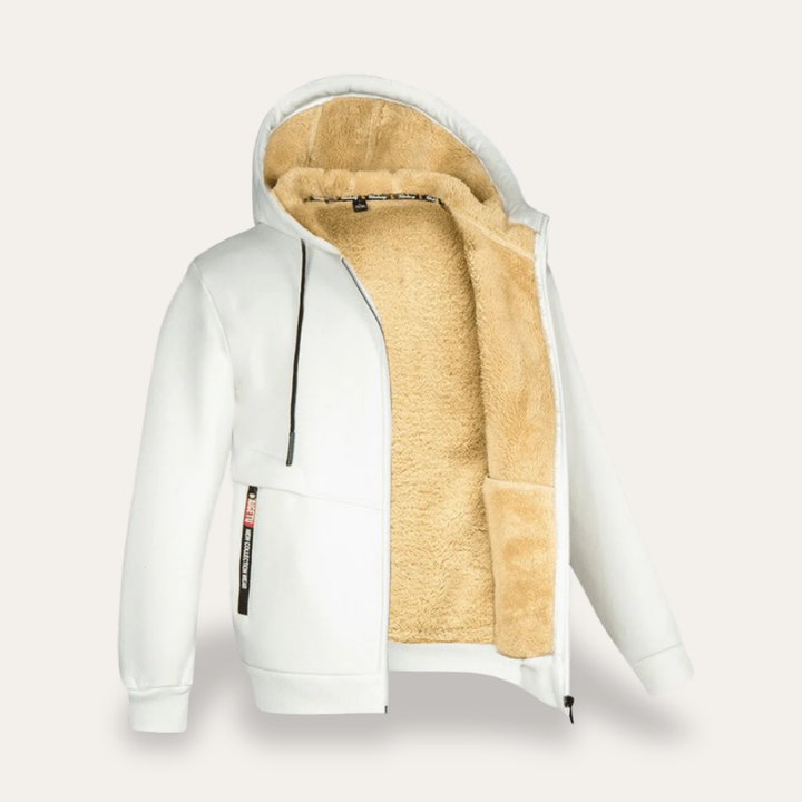Herren Winterjacke Fleece Gefüttert Reißverschluss Kapuze Freizeit | Vestea