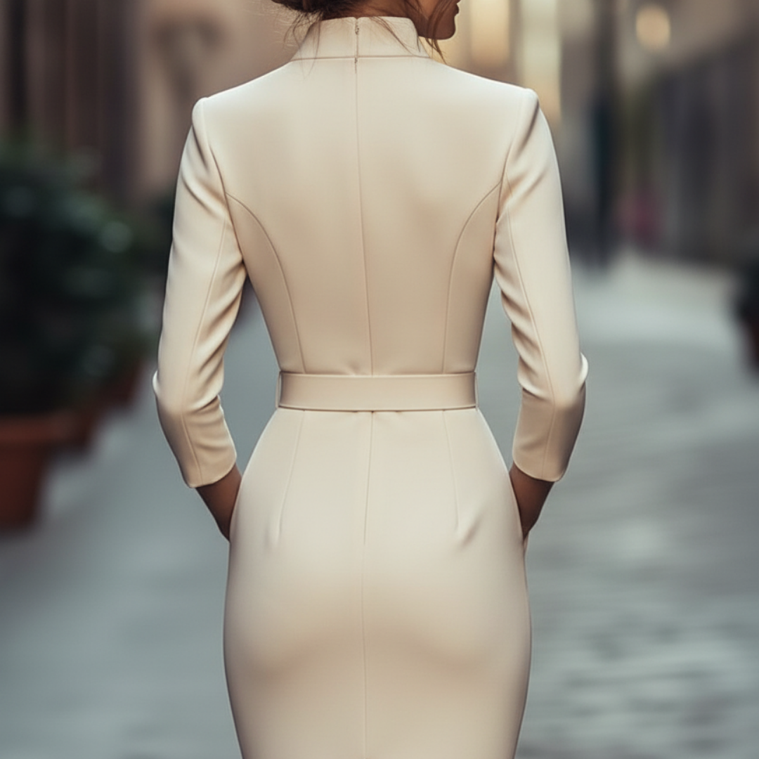 Damen Elegantes Wickelkleid Mit Gürtel | Vestea