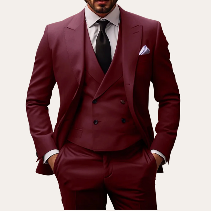 Herren Anzug 3-teilig Business Slim Fit mit Weste Anzugstoff | Vestea