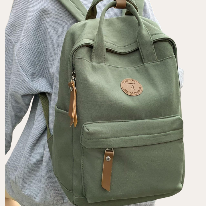Damen Canvas Rucksack Lässiger Uni-Schulrucksack | Vestea