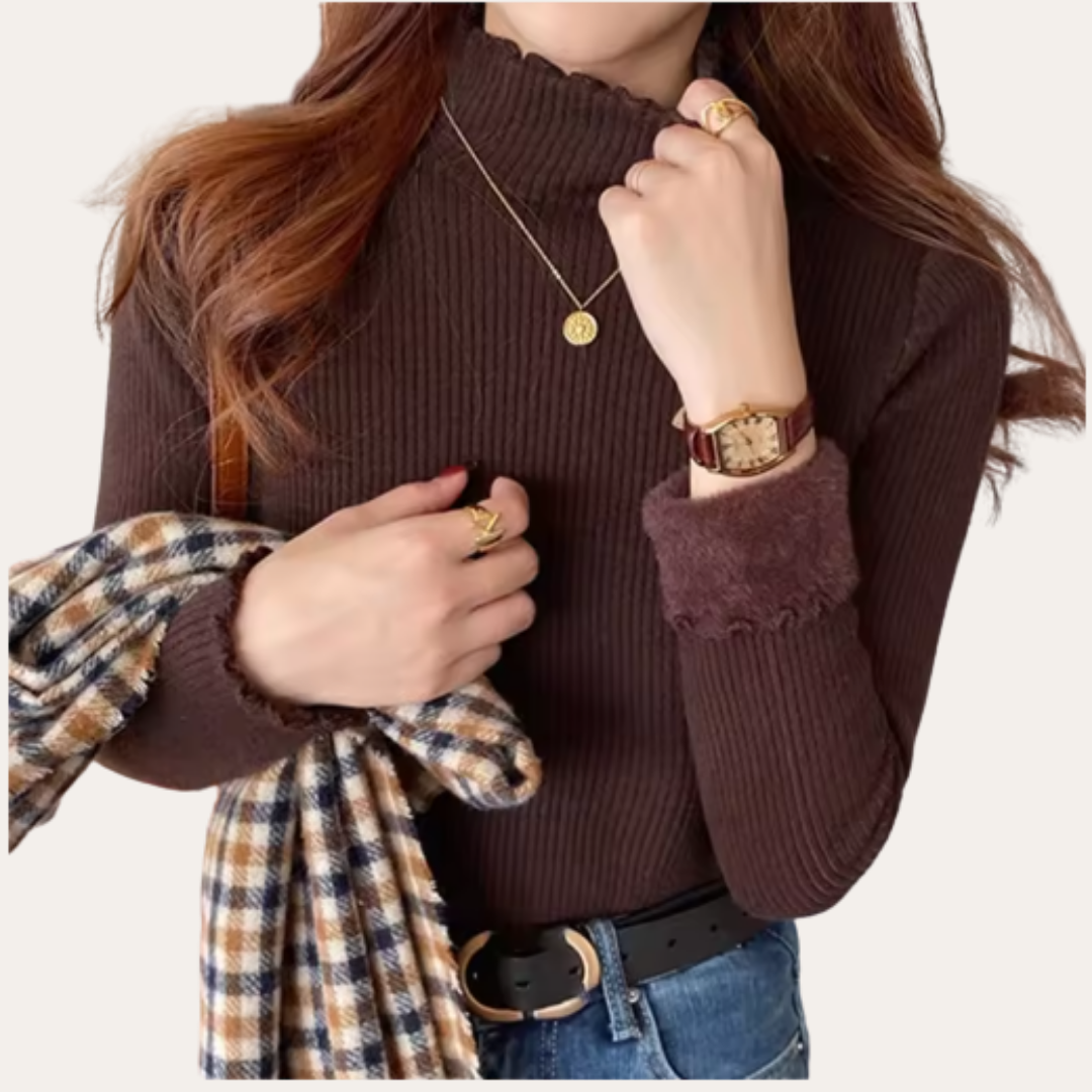 Damen Rollkragenpullover Langarm Warm Freizeit | Vestea